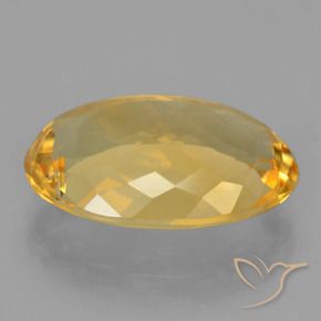 Citrine Gemstone in 18.1 x 12.2 mm Size for Sale, Citrine Stone in Medium-Dark Golden Color