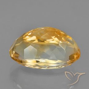 Citrine Gemstone in 16.3 x 9.5 mm Size for Sale, Citrine Stone in Deep Orange-Gold Color