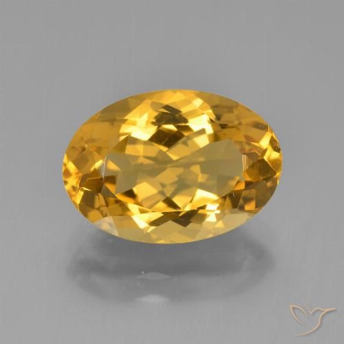 4.58ct Natural Golden Orange Citrine, Oval, VVS