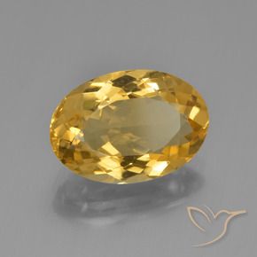 4.34 ct Golden Citrine Stone, Natural Citrine in Oval Facet Shape for Sale