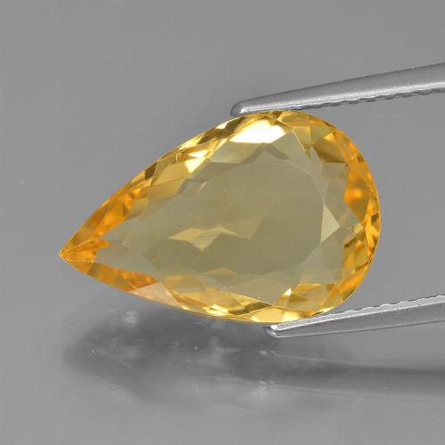 4.67ct Pear Facet Golden Citrine from Brazil, Dimension 15.2 x 9.9mm, VVS Clarity, Natural untreated gemstone, 1pc Citrine in Dark Golden Color, Mohs Hardness of 7 suitable for daily wear jewelry, Symbolizes Abundance and Prosperity, Photo A