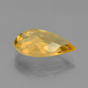 Citrine Gemstone in 15 x 10 mm (calibrated) Size for Sale, Citrine Stone in Dark Golden Color