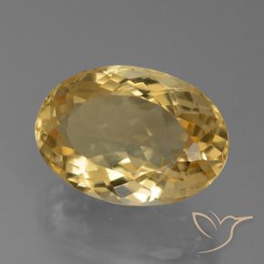 8.04 ct Golden Citrine Stone, Natural Citrine in Oval Facet Shape for Sale