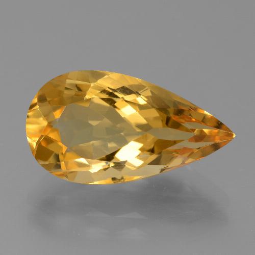 Dorado oscuro Citrina Gema - 7.5ct Corte en forma de pera (ID: 450426)