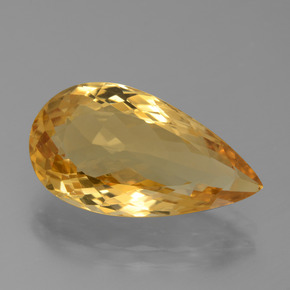 8.90 ct Golden Citrine Gemstone, Citrine Gem in Pear Facet Shape for Sale.