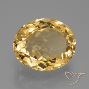 6.73 ct Golden Citrine Stone, Natural Citrine in Oval Facet Shape for Sale