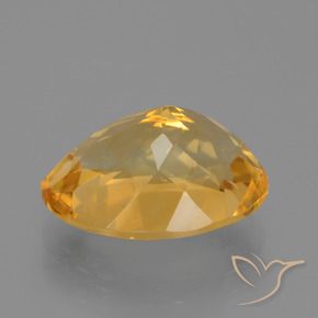 Citrine Gemstone in 14.4 x 10.9 mm Size for Sale, Citrine Stone in Deep Golden Orange Color