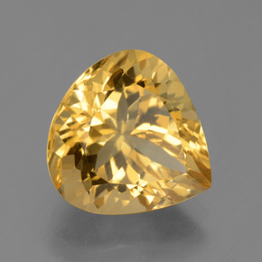 6.47 ct Golden Citrine Stone, Natural Citrine in Pear Facet Shape for Sale
