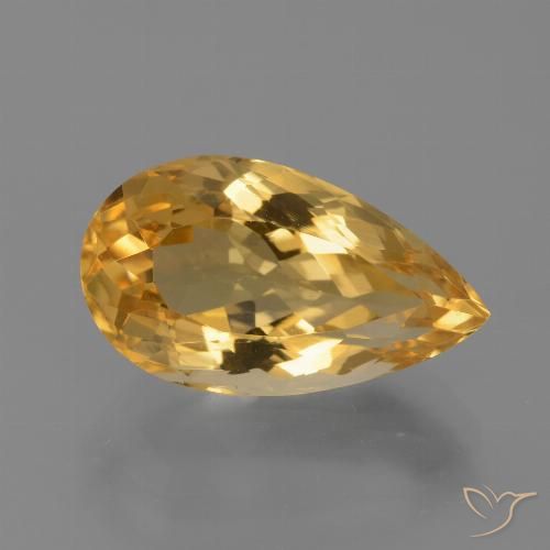 Dorado oscuro medio Citrina Gema - 7ct Corte en forma de pera (ID: 450462)