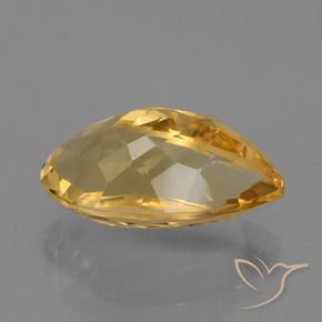 Citrine Gemstone in 16.7 x 9.5 mm Size for Sale, Citrine Stone in Medium-Dark Golden Color