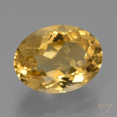 5.85ct Natural Deep Golden Orange Citrine, Oval, VVS