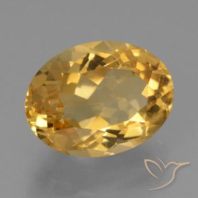5.85 ct Golden Citrine Stone, Natural Citrine in Oval Facet Shape for Sale
