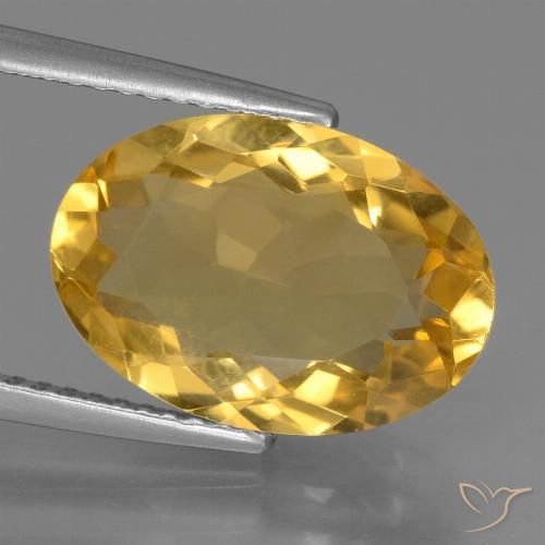 5.95ct Natural Medium-Dark Golden Citrine, Oval, VVS