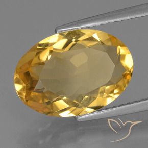 5.95 ct Golden Citrine Stone, Natural Citrine in Oval Facet Shape for Sale