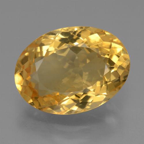Deep Golden Orange Citrine Gem - 5ct Oval Facet (ID: 450479)