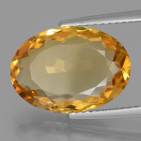 5.36 ct Golden Citrine Stone, Natural Citrine in Oval Facet Shape for Sale
