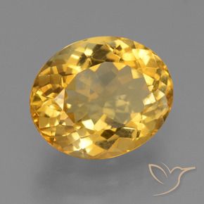 5.68 ct Golden Citrine Stone, Natural Citrine in Oval Facet Shape for Sale