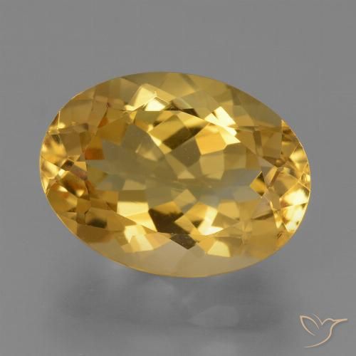 5.12ct Natural Medium-Dark Golden Citrine, Oval, VVS