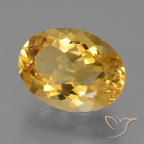 5.12 ct Golden Citrine Stone, Natural Citrine in Oval Facet Shape for Sale