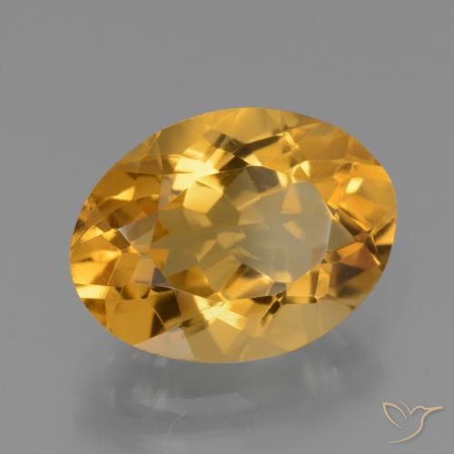 4.43 ct Golden Citrine Stone, Natural Citrine in Oval Facet Shape for Sale