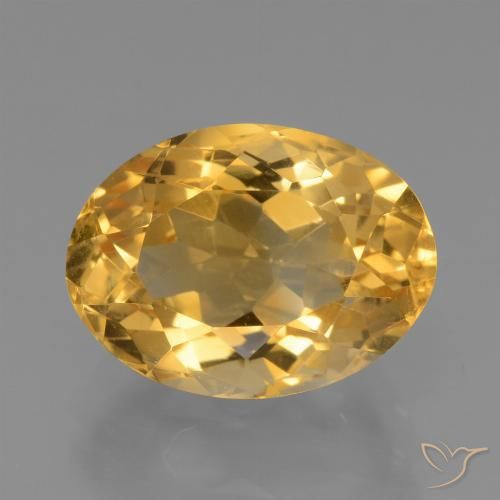 4.10ct Natural Deep Golden Orange Citrine, Oval, VVS