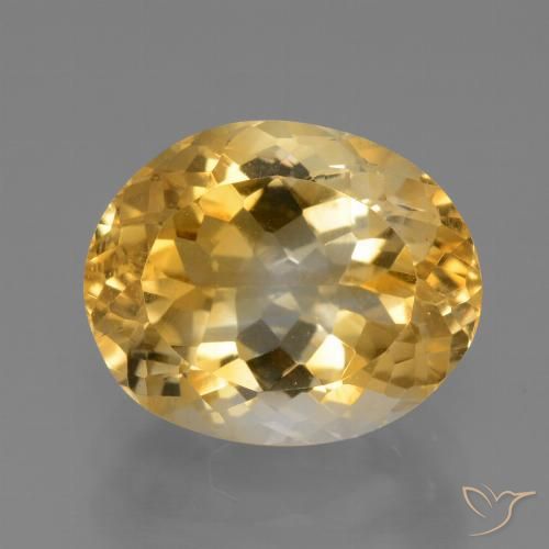 3.9 ct Yellow Citrine, 11.3 x 9.2 mm Oval Cut From Brazil, Photo A