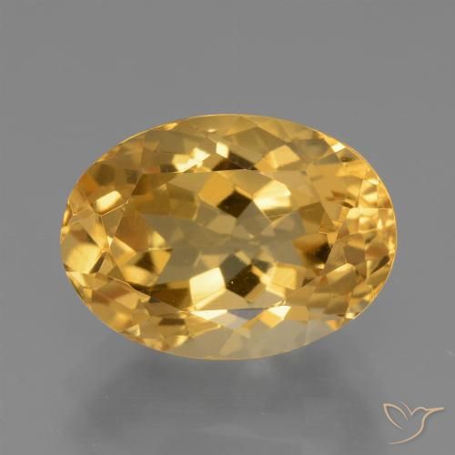 3.87ct Natural Medium-Dark Golden Citrine, Oval, VVS