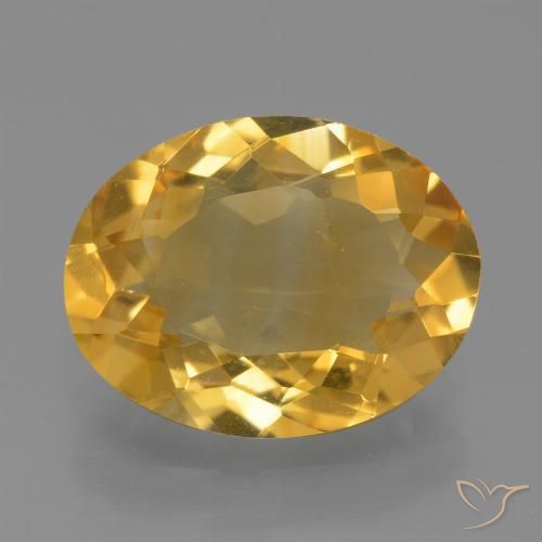 3.52ct Natural Medium Gold Citrine, Oval, VS, Photo A
