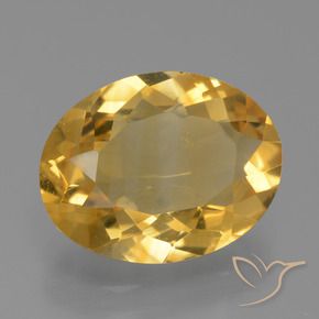 3.52 ct Golden Citrine Stone, Natural Citrine in Oval Facet Shape for Sale