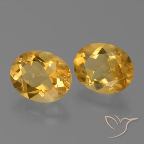 3.04 ctw Golden Citrine Stones, Natural Citrine in Oval Facet Shape for Sale