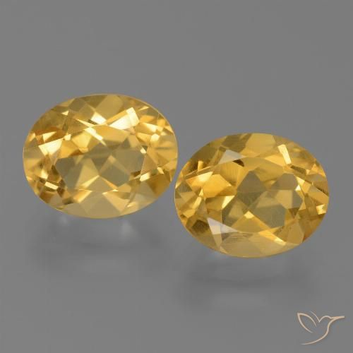 5.25 ctw Golden Citrine Gemstones, Citrine Gems in Oval Facet Shape for Sale.
