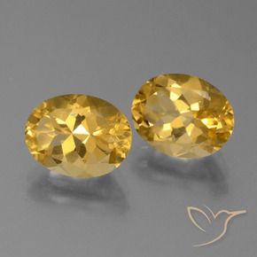 5.05 ctw Golden Citrine Stones, Natural Citrine in Oval Facet Shape for Sale