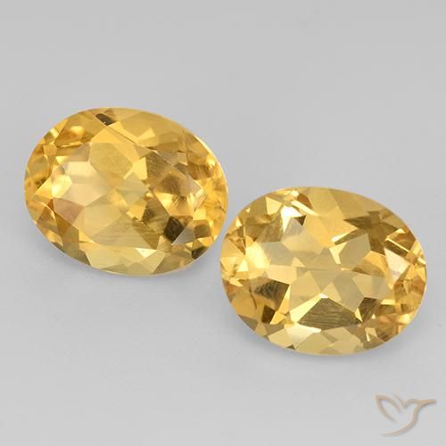 5.11 ctw Golden Citrine Stones, Natural Citrine in Oval Facet Shape for Sale