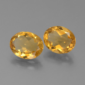 3.93 ctw Golden Citrine Stones, Natural Citrine in Oval Facet Shape for Sale
