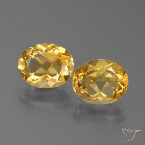 4.52 ctw Golden Citrine Gemstones, Citrine Gems in Oval Facet Shape for Sale.