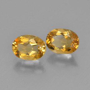 2.33 ctw Golden Citrine Stones, Natural Citrine in Oval Facet Shape for Sale