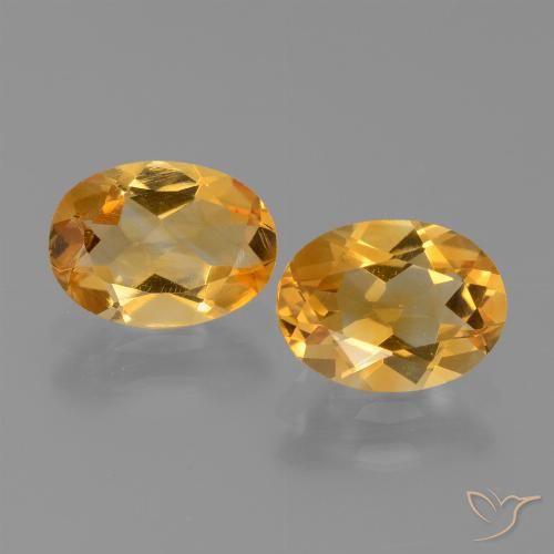 Deep Orange-Gold Citrine Gem - 1ct Oval Facet (ID: 450609)