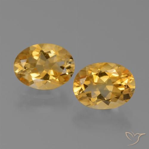 2.13 ct Yellow Citrine, 8 x 6.1 mm Oval Cut From Brazil, Photo A