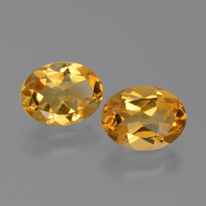 Deep Orange-Gold Citrine Gem - 1ct Oval Facet (ID: 450611)