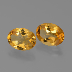 2.06 ctw Golden Citrine Stones, Natural Citrine in Oval Facet Shape for Sale