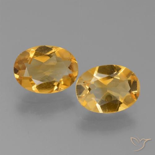 2.15 ct Yellow Citrine, 8.1 x 6 mm Oval Cut From Brazil, Photo A