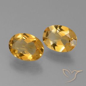 2.15 ctw Golden Citrine Stones, Natural Citrine in Oval Facet Shape for Sale