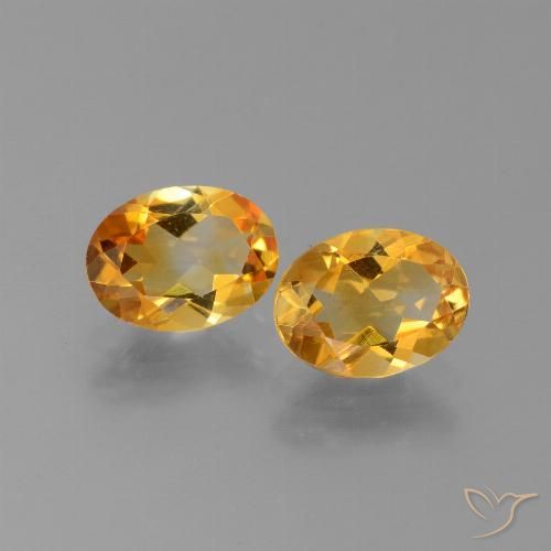 Deep Orange-Gold Citrine Gem - 1ct Oval Facet (ID: 450635)