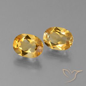 2.35 ctw Golden Citrine Stones, Natural Citrine in Oval Facet Shape for Sale