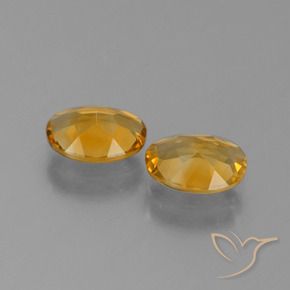 Citrine Gemstones in 8 x 6 mm (calibrated) Size for Sale, Citrine Stones in Medium-Dark Golden Color