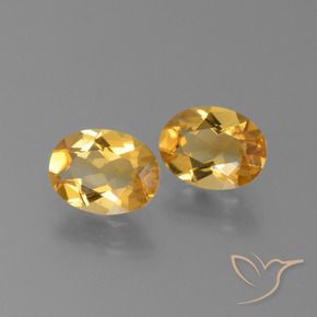 1.92 ctw Golden Citrine Stones, Natural Citrine in Oval Facet Shape for Sale
