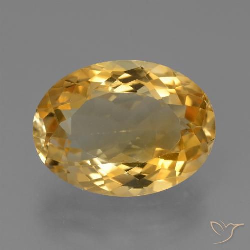 7.44ct Natural Medium-Dark Golden Citrine, Oval, VVS