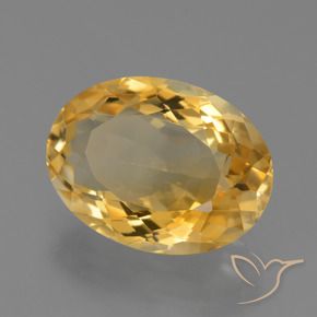 7.44 ct Golden Citrine Stone, Natural Citrine in Oval Facet Shape for Sale