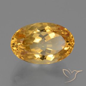 7.38 ct Golden Citrine Stone, Natural Citrine in Oval Facet Shape for Sale