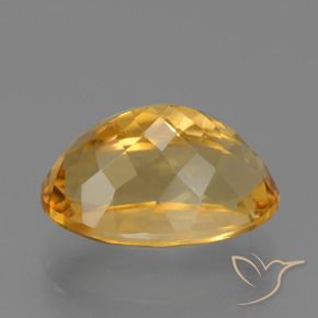 Citrine Gemstone in 15 x 10 mm (calibrated) Size for Sale, Citrine Stone in Dark Orange-Gold Color